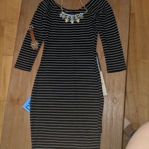 Zara striped midi Bodycon dress